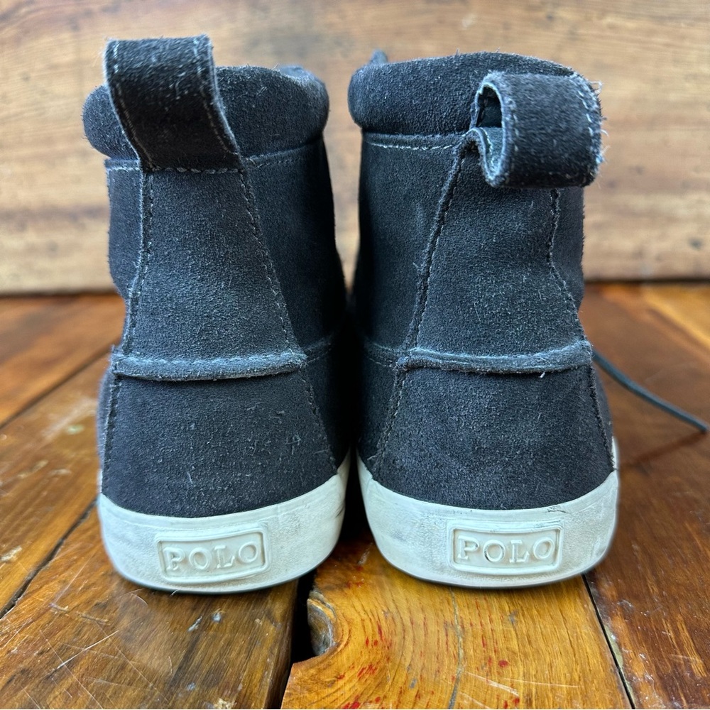 Polo Ralph Lauren PRL Tavis Black Suede High Top Sneakers 10.5D - Picture 4 of 10